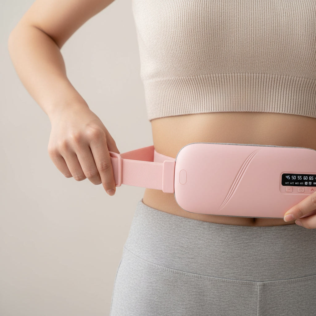 ReliBelt — Ceinture chauffante menstruelle portable | Chaleur graphène + massage vibrant